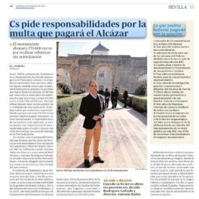Ciudadanos pide responsabilidades por la multa que pagará el Alcázar (Prensa)